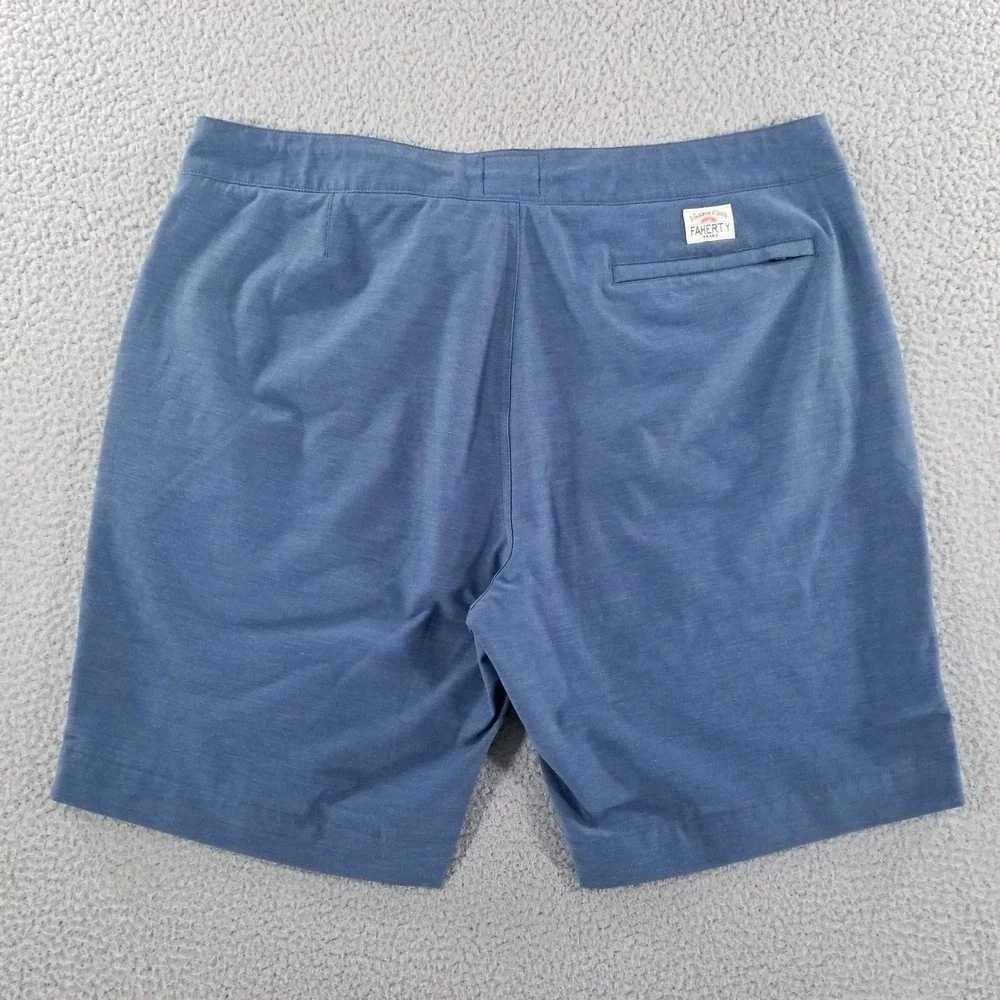 Faherty Shorts Mens 36 Blue All Day Hybrid Performance Drawstring Stretch Chino